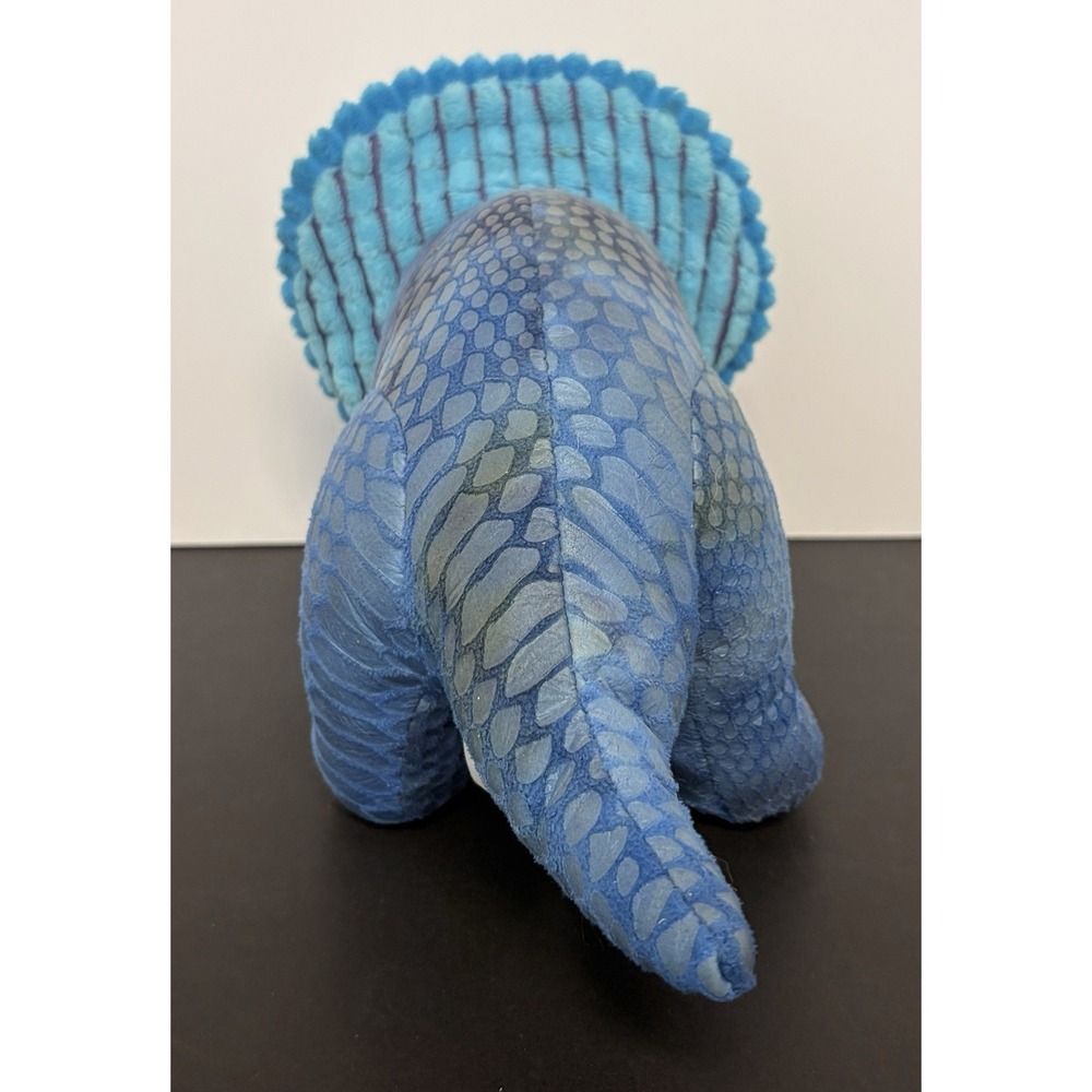 Dinosaur Plush Midwood Brands Triceratops Metallic Scale Green Blue Multi - Picture 3 of 9